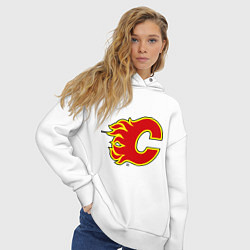 Толстовка оверсайз женская Calgary Flames, цвет: белый — фото 2