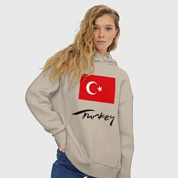 Толстовка оверсайз женская Turkey, цвет: миндальный — фото 2