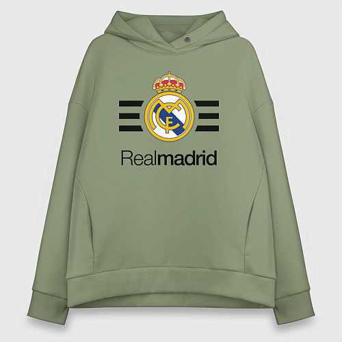 Женское худи оверсайз Real Madrid Lines / Авокадо – фото 1