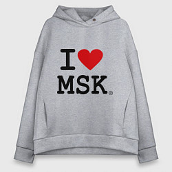 Толстовка оверсайз женская I love MSK, цвет: меланж