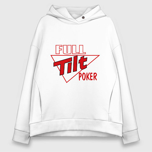 Женское худи оверсайз Full Tilt Poker / Белый – фото 1