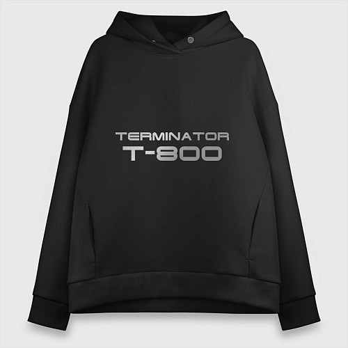 Женское худи оверсайз Терминатор Т-800 / Черный – фото 1