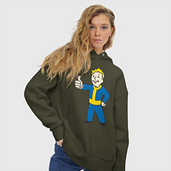 Толстовка оверсайз женская Fallout Boy, цвет: хаки — фото 2