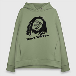 Женское худи оверсайз Bob Marley: Don't worry