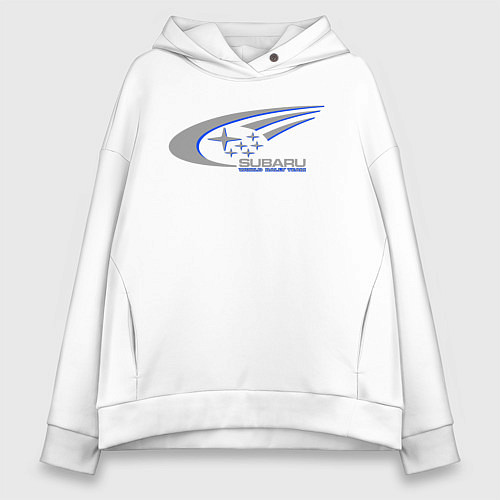 Женское худи оверсайз Subaru world rally team / Белый – фото 1