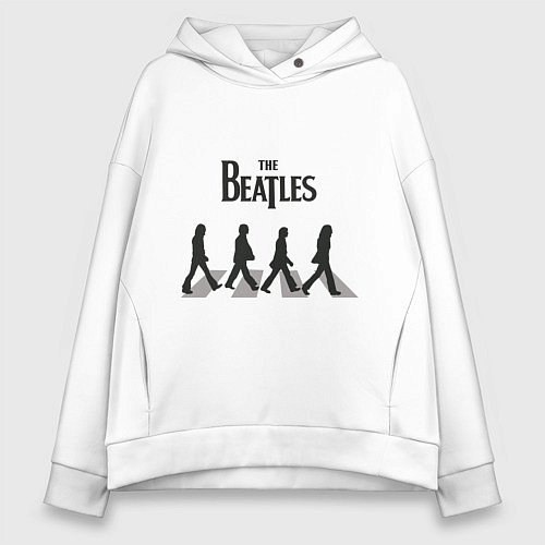 Женское худи оверсайз The Beatles: Abbey Road / Белый – фото 1