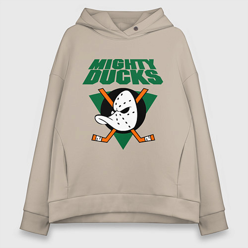 Женское худи оверсайз Anaheim Mighty Ducks / Миндальный – фото 1