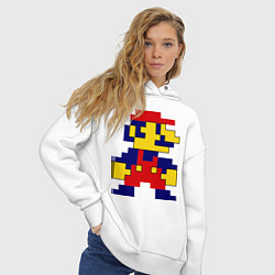 Толстовка оверсайз женская Pixel Mario, цвет: белый — фото 2