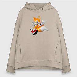 Толстовка оверсайз женская Лисенок Тейлз, цвет: миндальный