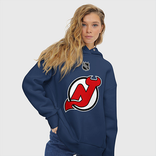 Женское худи оверсайз New Jersey Devils: Kovalchuk 17 / Тёмно-синий – фото 3