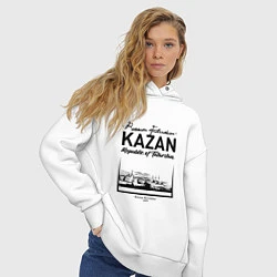 Толстовка оверсайз женская Kazan: Republic of Tatarstan, цвет: белый — фото 2
