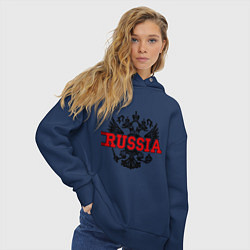 Толстовка оверсайз женская Russia Coat, цвет: тёмно-синий — фото 2