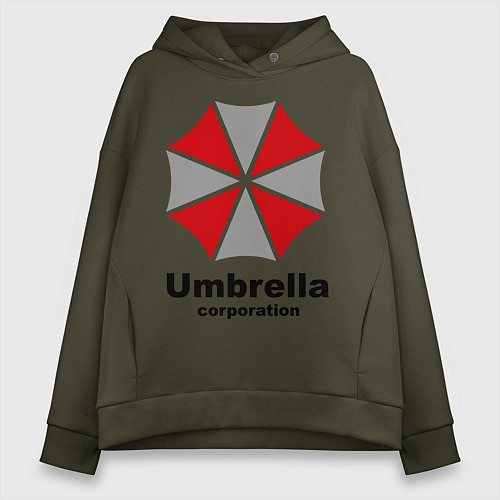 Женское худи оверсайз Umbrella corporation / Хаки – фото 1