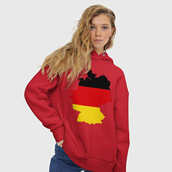 Толстовка оверсайз женская Германия (Germany) цвета красный — фото 2