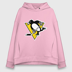 Толстовка оверсайз женская Pittsburgh Penguins, цвет: светло-розовый