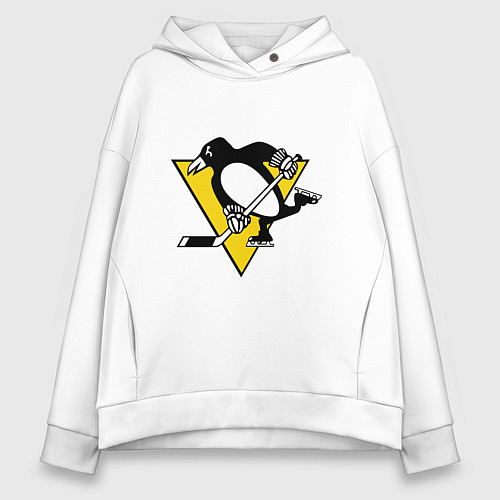 Женское худи оверсайз Pittsburgh Penguins / Белый – фото 1