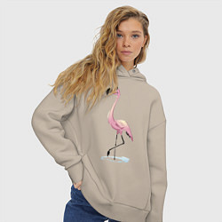 Толстовка оверсайз женская Гордый фламинго, цвет: миндальный — фото 2