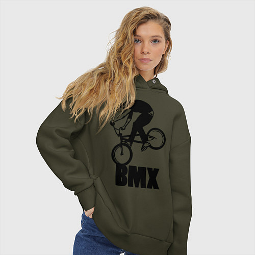 Женское худи оверсайз BMX 3 / Хаки – фото 3