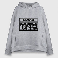 Толстовка оверсайз женская NWA, цвет: меланж