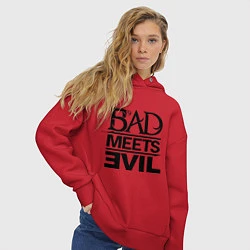 Толстовка оверсайз женская Bad Meets Evil, цвет: красный — фото 2