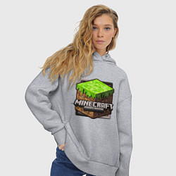 Толстовка оверсайз женская Minecraft: Pocket Edition, цвет: меланж — фото 2