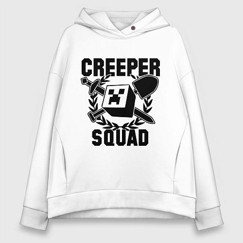 Женское худи оверсайз Creeper Squad / Белый – фото 1