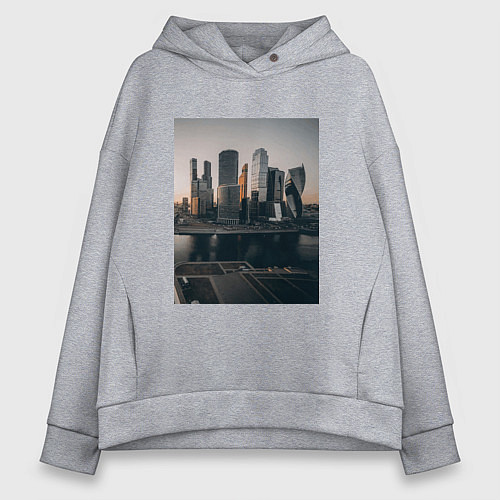 Женское худи оверсайз Moscow City / Меланж – фото 1