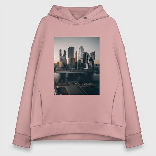 Женское худи оверсайз Moscow City / Пыльно-розовый – фото 1