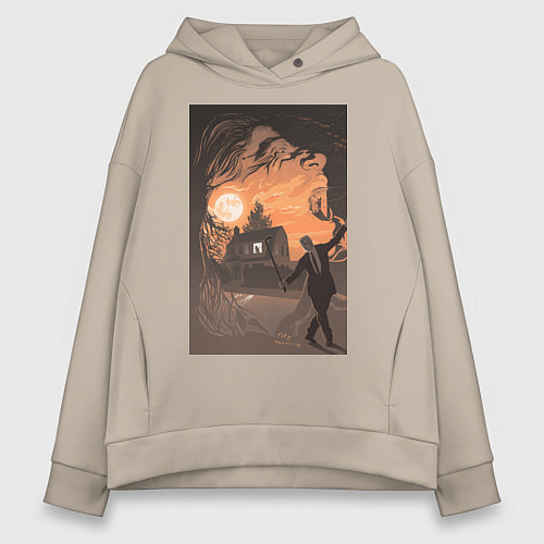 Женское худи оверсайз Лиланд Палмер - огонь иди со мной / Миндальный – фото 1