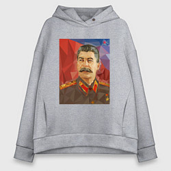 Толстовка оверсайз женская Сталин: полигоны, цвет: меланж