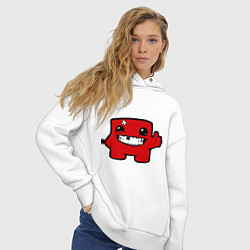 Толстовка оверсайз женская Super Meat Boy, цвет: белый — фото 2