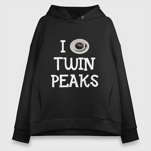 Женское худи оверсайз I love Twin Peaks / Черный – фото 1