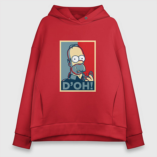 Женское худи оверсайз D'oh Poster / Красный – фото 1