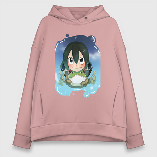 Женское худи оверсайз Моя геройская академия / Пыльно-розовый – фото 1