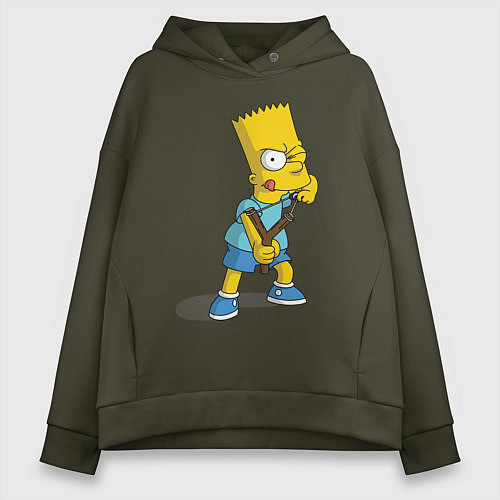 Женское худи оверсайз Bart Bully / Хаки – фото 1