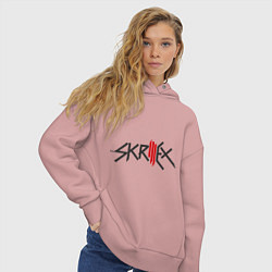 Толстовка оверсайз женская Skrillex, цвет: пыльно-розовый — фото 2