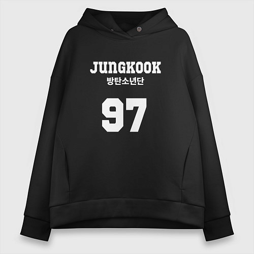 Женское худи оверсайз Jungkook 97 / Черный – фото 1