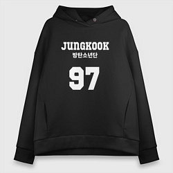 Толстовка оверсайз женская Jungkook 97, цвет: черный