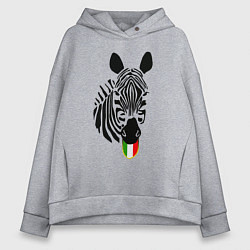 Толстовка оверсайз женская Juventus Zebra, цвет: меланж