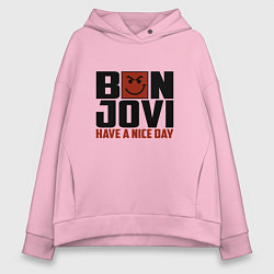 Толстовка оверсайз женская Bon Jovi: Nice day, цвет: светло-розовый