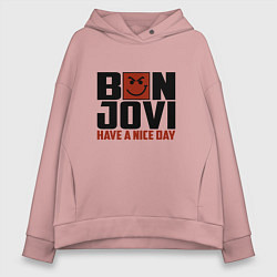 Толстовка оверсайз женская Bon Jovi: Nice day, цвет: пыльно-розовый