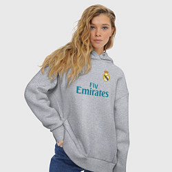 Толстовка оверсайз женская Real Madrid: Ronaldo 07, цвет: меланж — фото 2