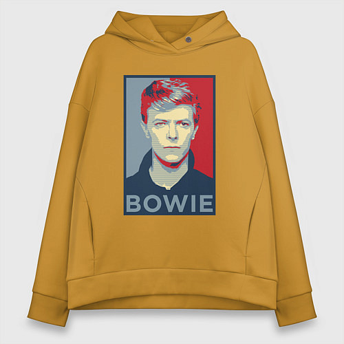 Женское худи оверсайз Bowie Poster / Горчичный – фото 1