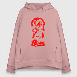 Толстовка оверсайз женская Дэвид Боуи, цвет: пыльно-розовый