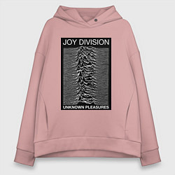 Толстовка оверсайз женская Joy Division: Unknown Pleasures, цвет: пыльно-розовый