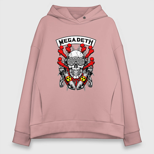 Женское худи оверсайз Megadeth Rocker / Пыльно-розовый – фото 1