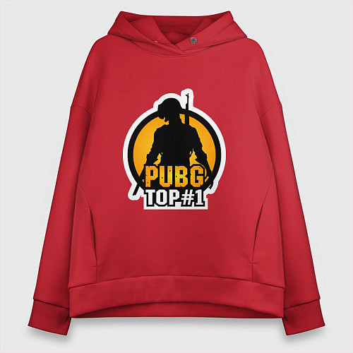 Женское худи оверсайз PUBG Top 1 / Красный – фото 1