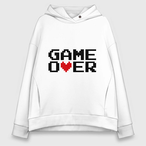 Женское худи оверсайз Game over 8 bit / Белый – фото 1