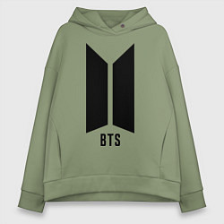 Толстовка оверсайз женская BTS Army, цвет: авокадо