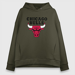 Толстовка оверсайз женская Chicago Bulls, цвет: хаки